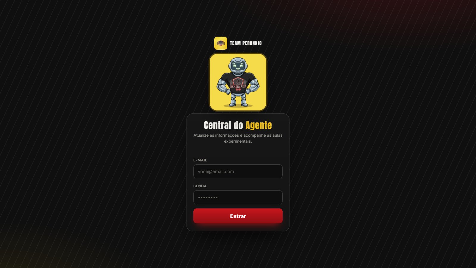 Painel próprio da academia Team Peronnio